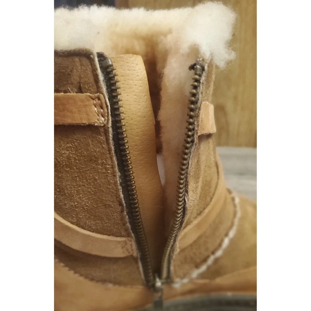 Cabelas Shearling Lined Leather Boots‎ Women's Size 6 Brown